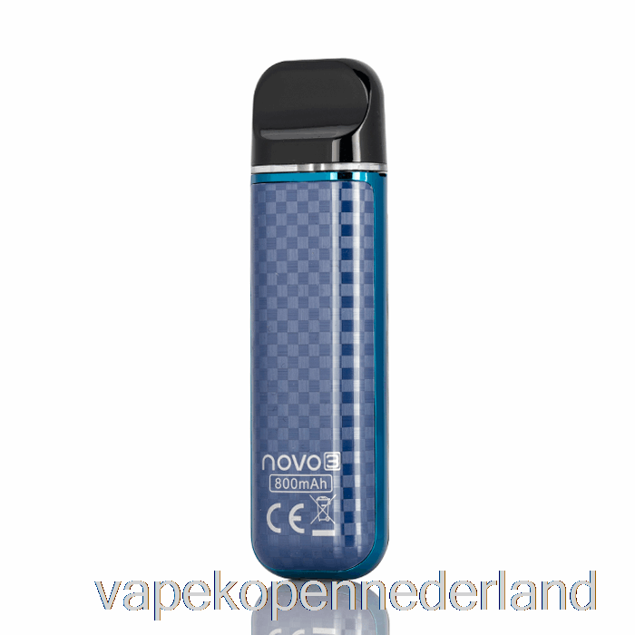 Elektronische Sigaret Vape Smok Novo 3 25w Pod-systeem Blauwe Koolstofvezel